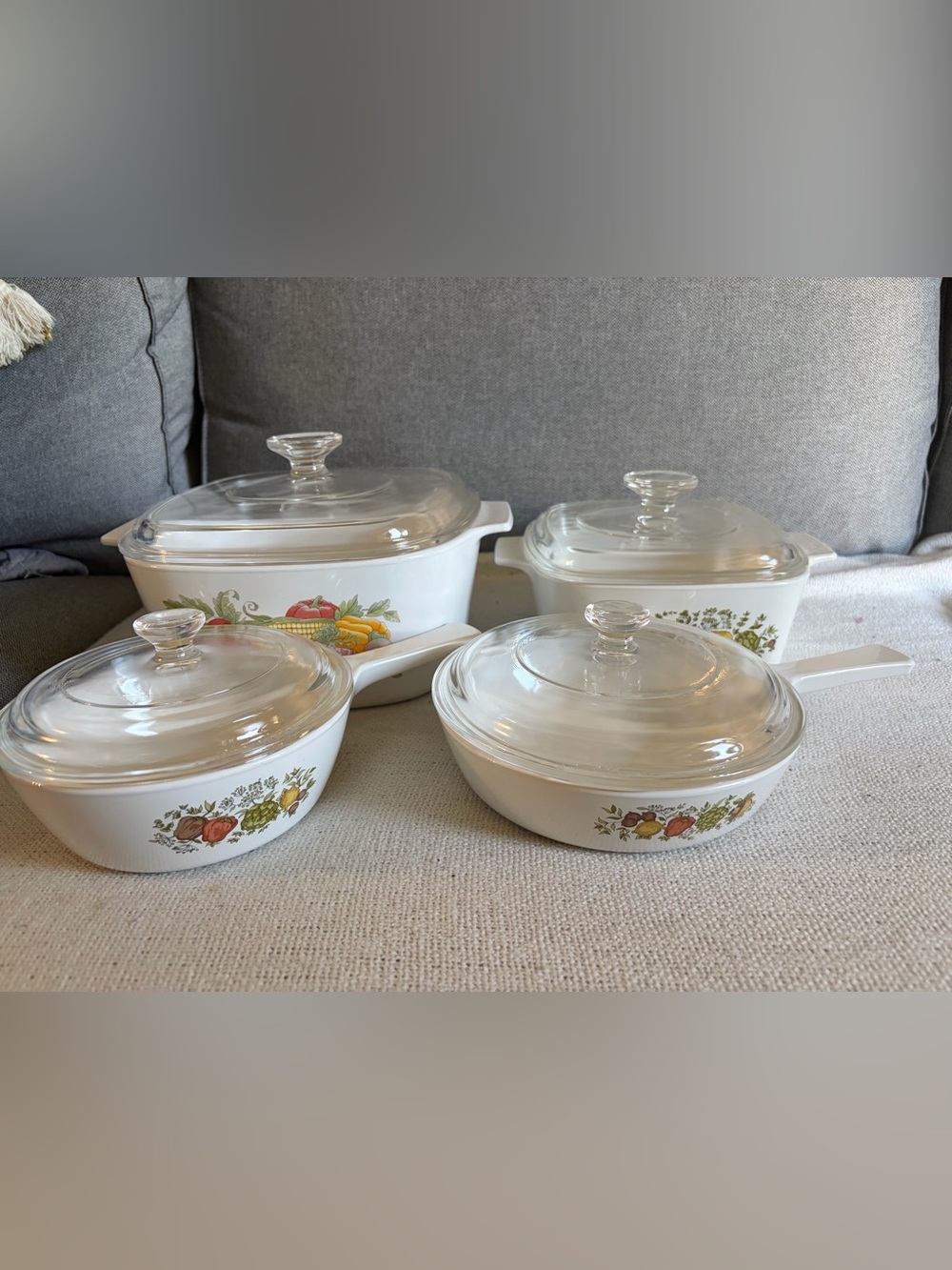 Vintage Corning Ware Spice Of Life
pans lids handle 8 PIECE SET